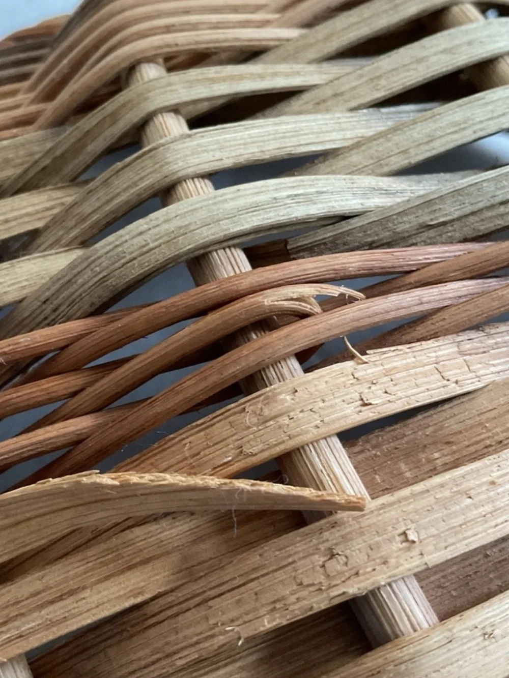 Vintage Wicker Basket Grapevine Handles Rustic Farmhouse Cottage Decor